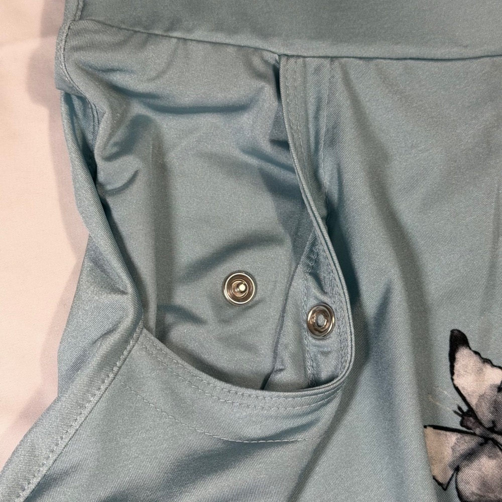 Jamie Sadock Blue Butterfly Floral Golf Skort SZ 6 Activewear Skirt snap pockets - Picture 7 of 10